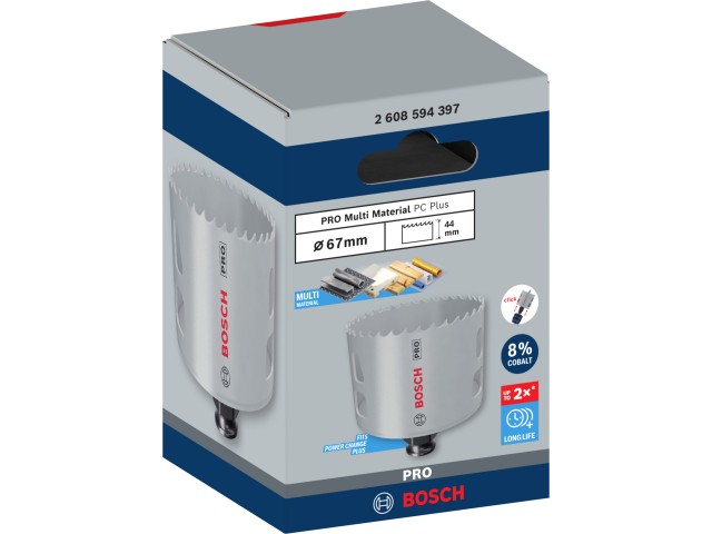 Žaga za izrezovanje lukenj PRO Multi Material PC Plus, 67mm, 2608594397